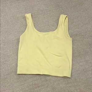 Athleta Yellow Sleeveless Fitted Crop Tank Top